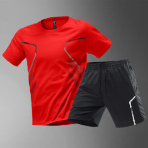 Men's T-shirts Sports Running T-shirt Color Block Men Quick-drying Breathable Short Sleeve Round Neck Active Tee Outdoor Workout