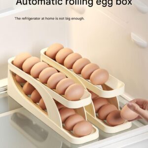 Household Kitchen Egg Storage Box Double-layer Slide Type Automatic Egg Carton For The Side Door Of A Large-capacity Refrigerator