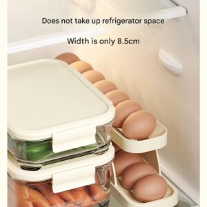 Household Kitchen Egg Storage Box Double-layer Slide Type Automatic Egg Carton For The Side Door Of A Large-capacity Refrigerator