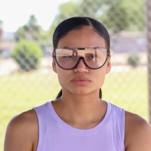 2D Flat - Stylish Large Size Flat Top Trendy Glasses, Unisex - Black Frame, Oversized One-Piece Lenses-Selling On Temu Is Prohibited