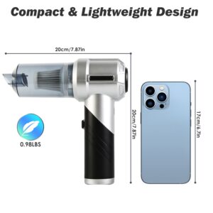 1Pc Cordless Car Vacuum Cleaner Portable Handheld Vacuum With 20000PA Suction Brushless Motor 3 Suction Levels Type-C Rechargeable Compressed Air Duster Blower For Home Car Camp Office