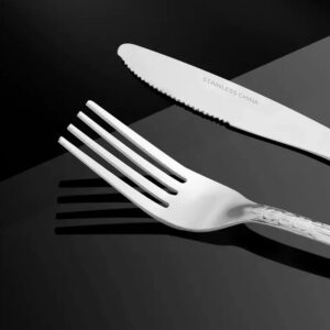 Deluxe Premium Cutlery Flatware Set For The Home - Stainless Steel Cutlery Service With 1 Dinner Fork, 1 Dinner Knife, 1 Dinner Spoon And 1 Tea Spoon - Durable, Elegant And Rust-resista
