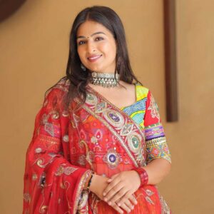 Muslin Cotton Navratri Chaniya Choli | Real Mirror, Gota Zari & Kodi Lace Work | Stitched Lehenga + Unstitched Blouse